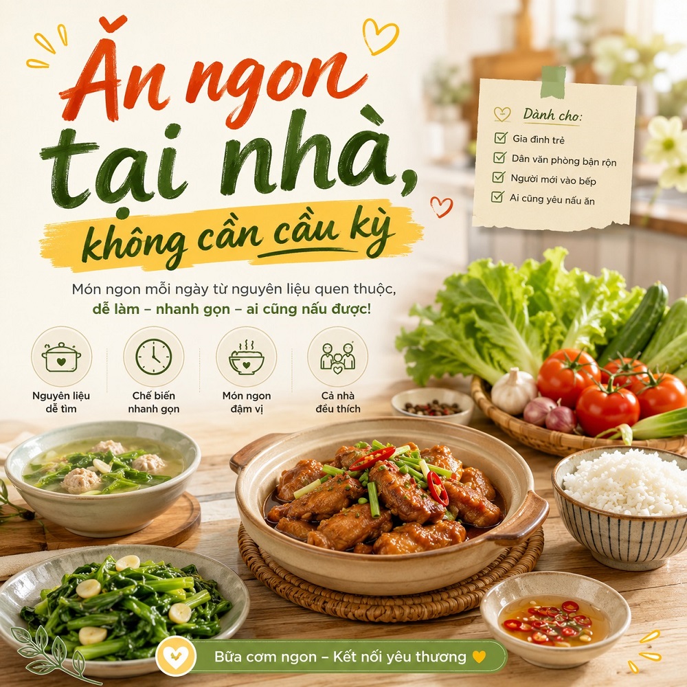 Ăn ngon tại nhà, không cần cầu kỳ